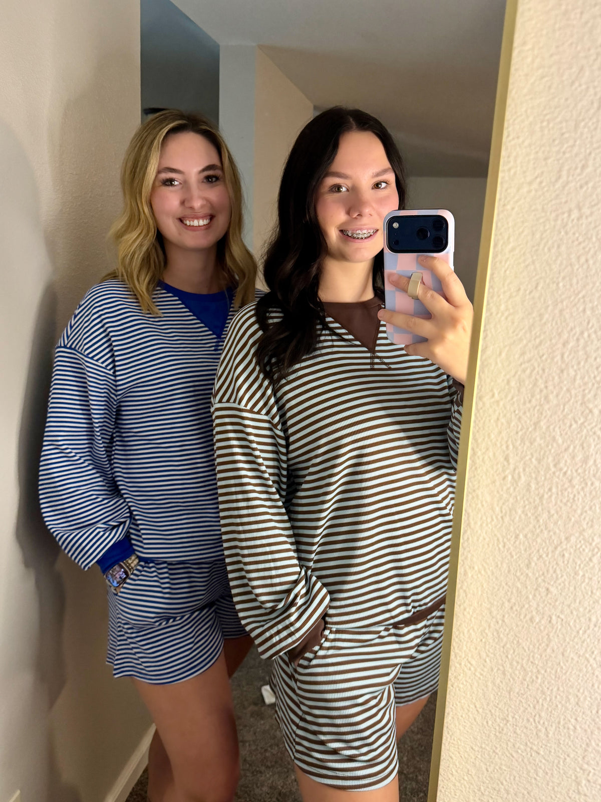 The Cozy Oversized Stripe Set - Blue