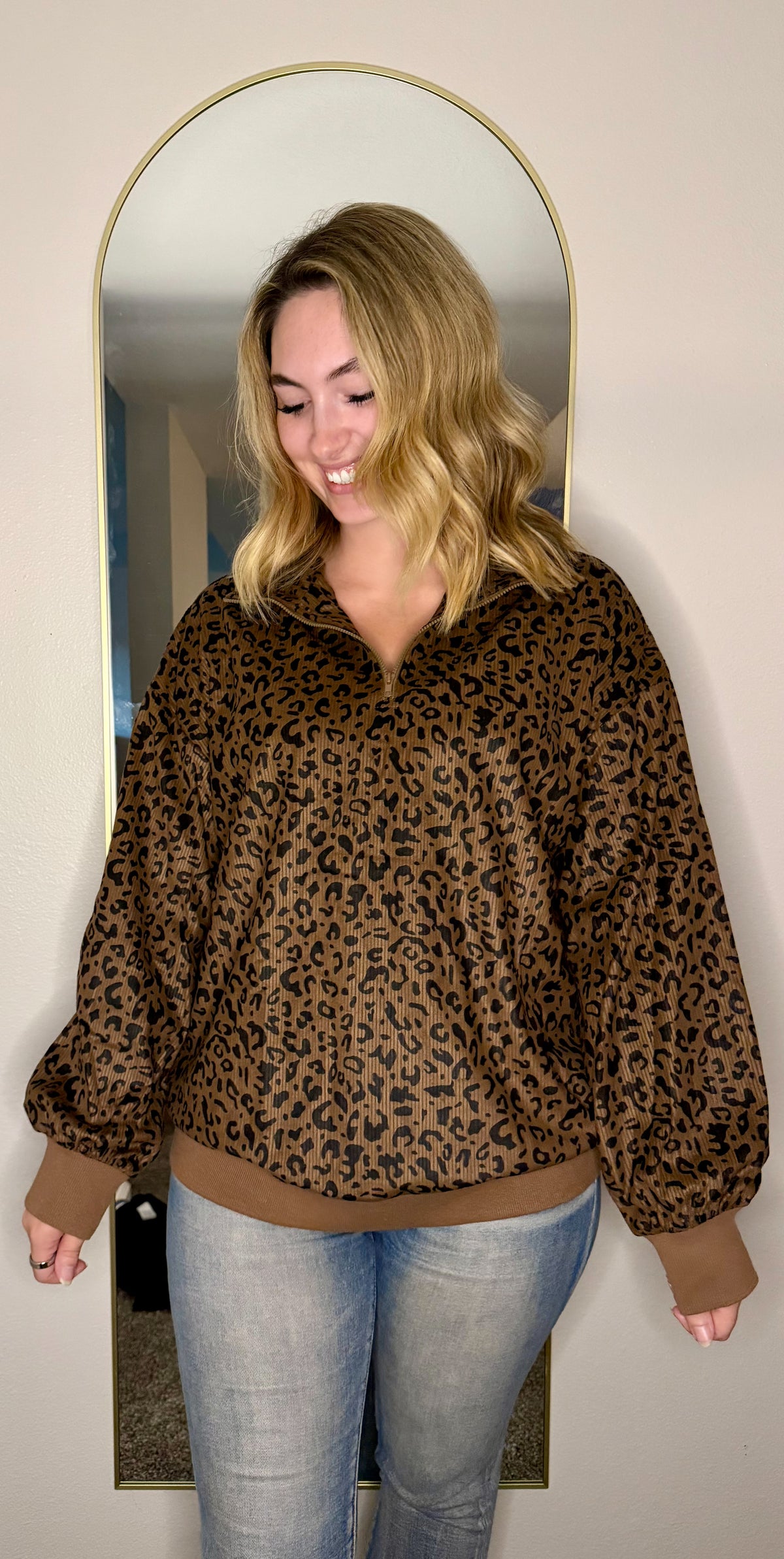 Leopard Quarter Zip