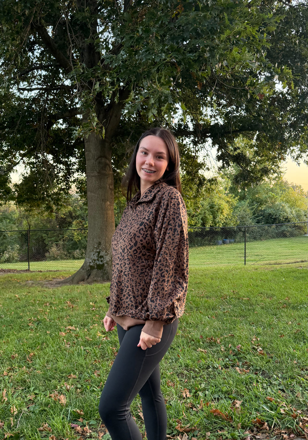 Leopard Quarter Zip