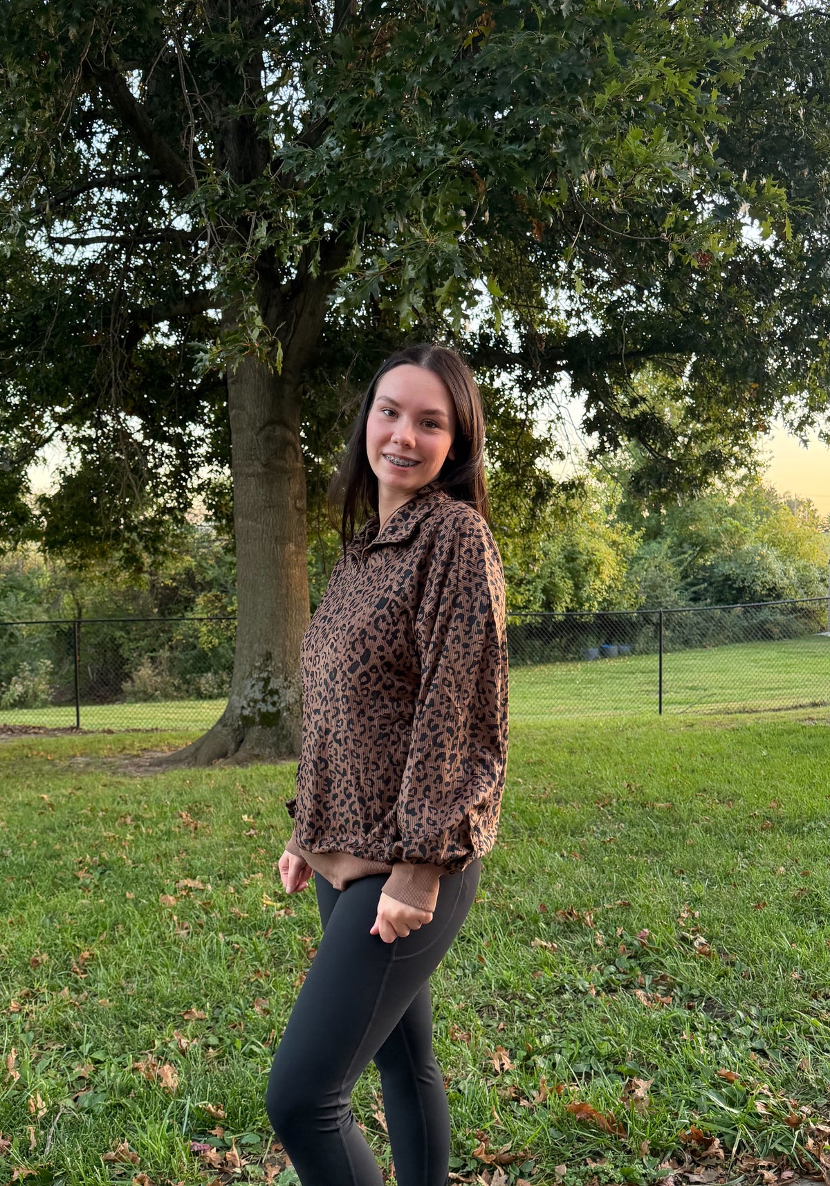 Leopard Quarter Zip