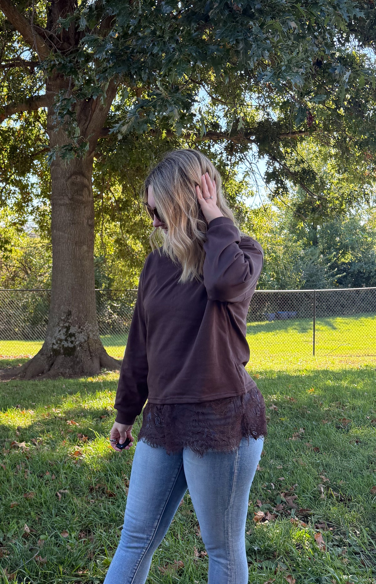 Lace Mock Neck Sweater