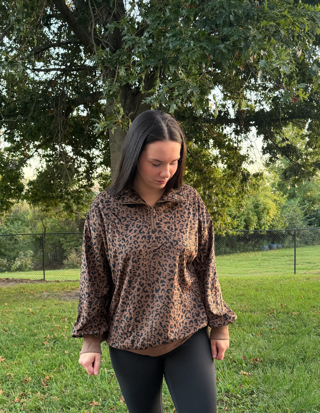 Leopard Quarter Zip
